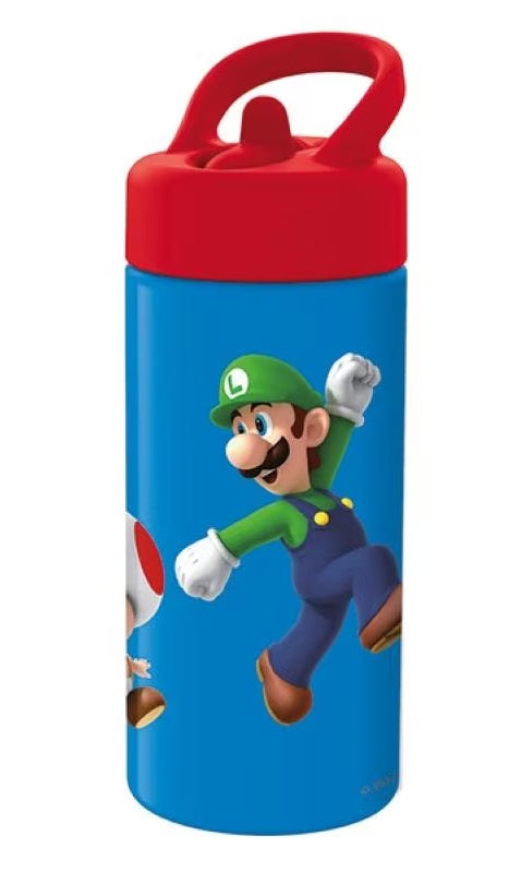 Amscan Kindertrinkflasche 410 ml – Kunststoff, Schraubdeckel, Super Mario