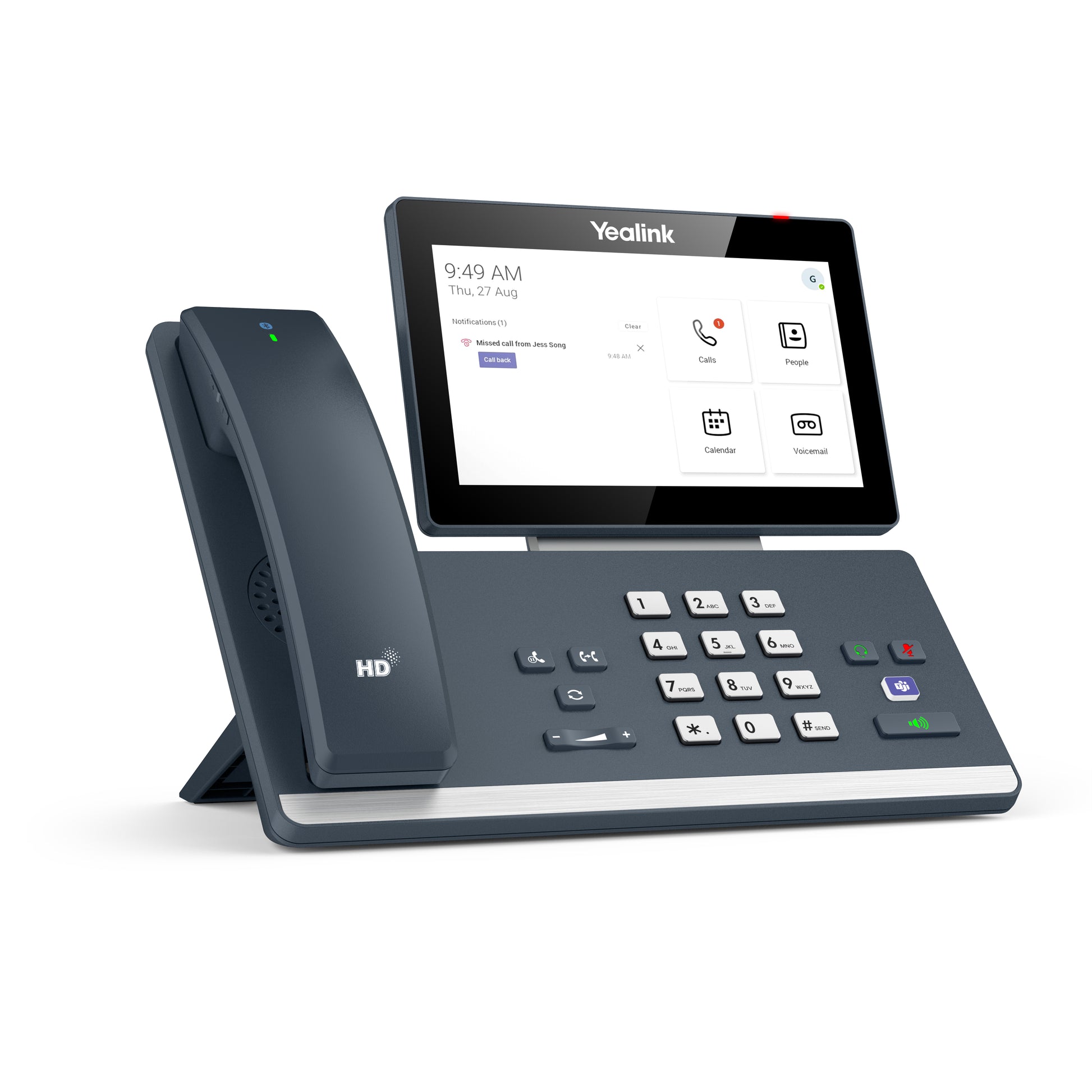 Yealink MP58-WH – IP-Telefon, 7" Touch, WLAN/BT, Gigabit, PoE, für Microsoft Teams, grau