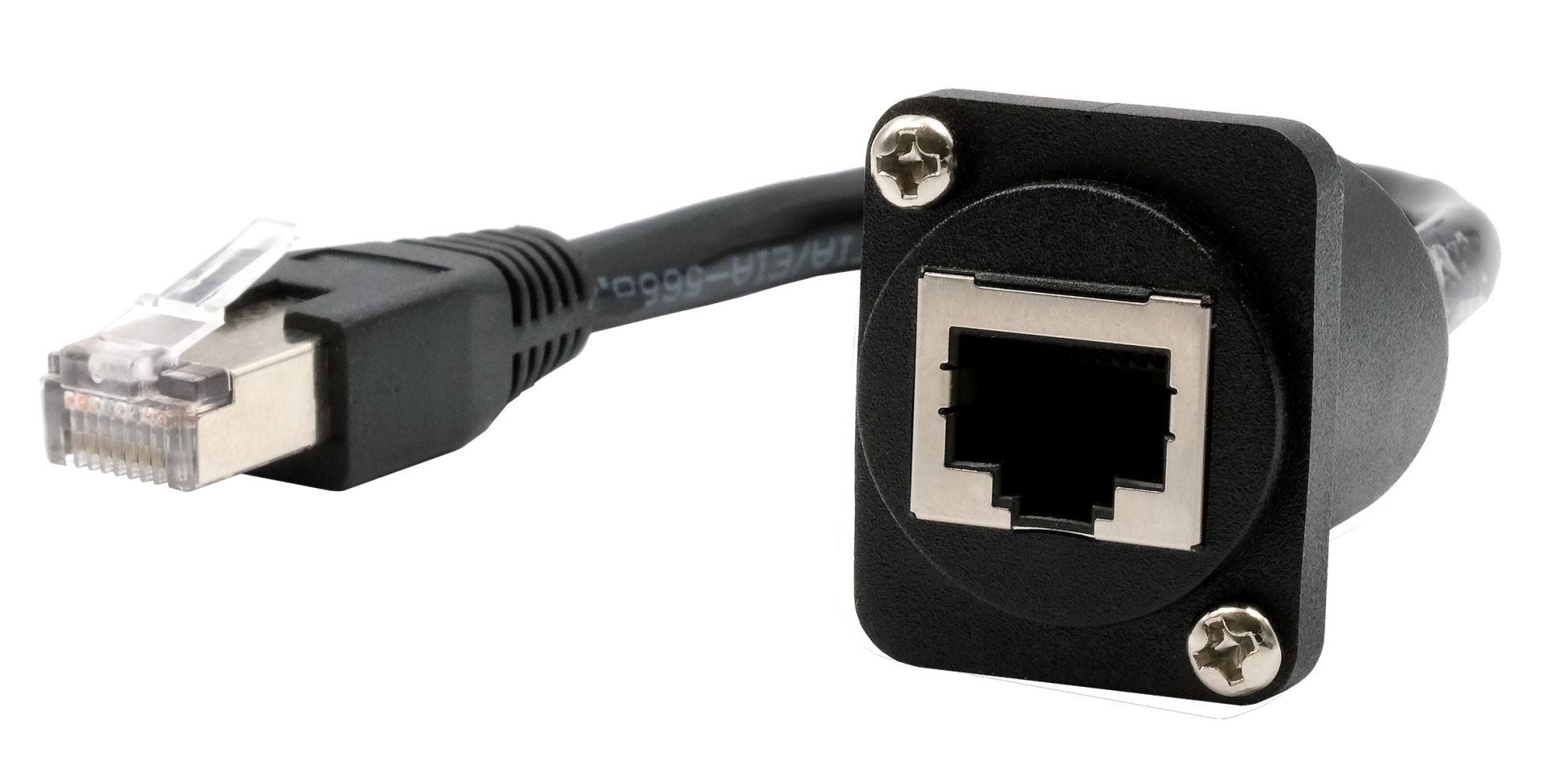 EXSYS RJ-45-Kupplung – RJ-45 (Buchse–Stecker), Cat5e, 0,2 m, Schwarz