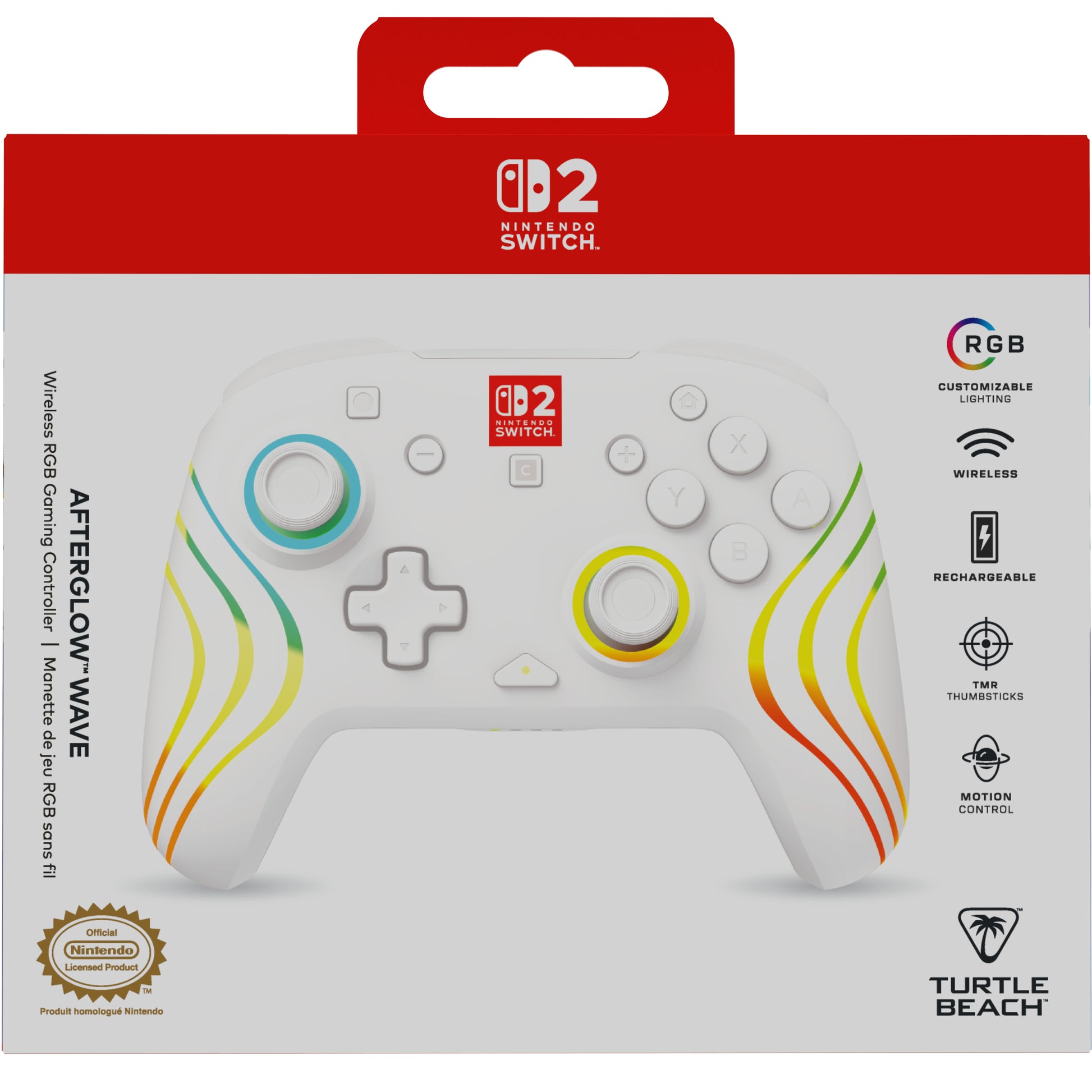 Turtle Beach Afterglow Wave – Gamepad – USB + Bluetooth, RGB, für Nintendo Switch, Weiss