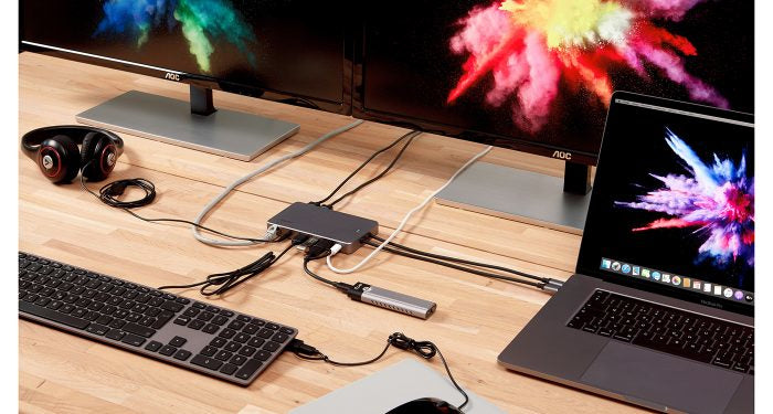 LMP Display 2 Dockingstation – USB-C, 2× DP, 2× HDMI, 2× USB-A, 2× USB-C, 100 W PD, GbE, für Mac (2016–20)