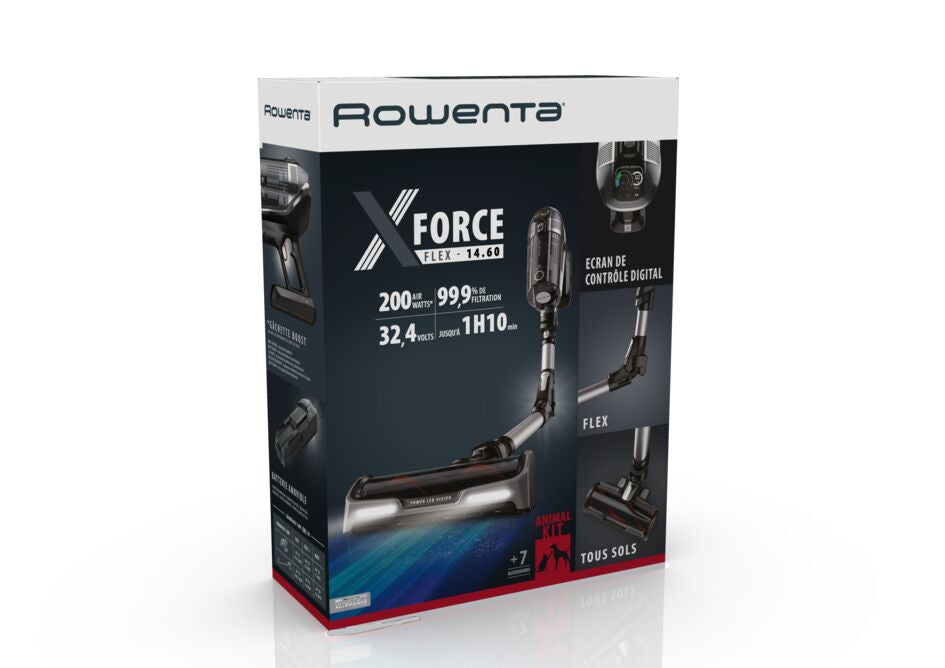 Rowenta Akkustaubsauger X-Force Flex 14.60 Auto Animal – 0,9 l, Akkubetrieb, 4 Stufen, 32,4 V