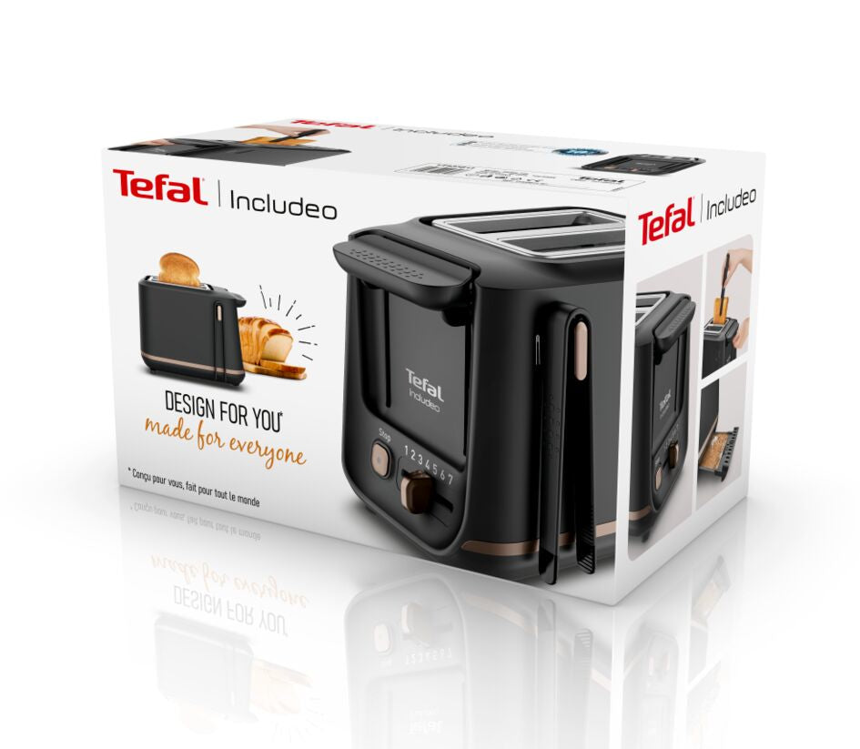 Tefal Toaster Includeo TT533811 – 2 Scheiben, 7 Bräunungsstufen, 850 W – schwarz