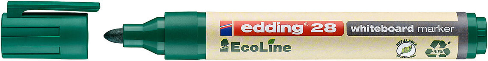 Edding Whiteboard-Marker 28 EcoLine – Rundspitze 1,5-3 mm – Grün – trocken abwischbar