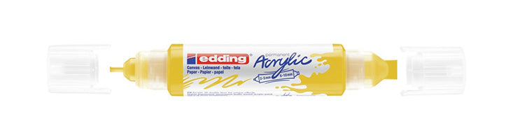 Edding 5400 Acrylmarker Double Liner – Gelb, wasserbasiert – für Leinwand, Malpapier, Holz