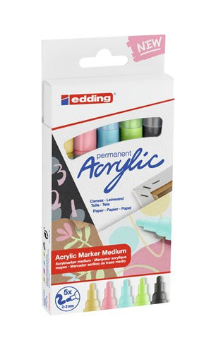 Edding Acrylmarker – sortiert, pastell, 5er Set