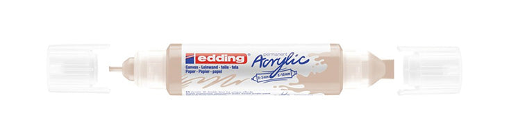 Edding 5400 Acrylmarker – Doppeltspitze 2–3/5–10 mm – Beige – für Kanvas und Holz
