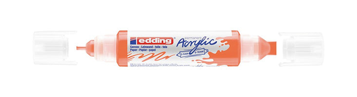 Edding 5400 Acrylmarker Double Liner – Orange, Neon – für Leinwand, Holz, Papier