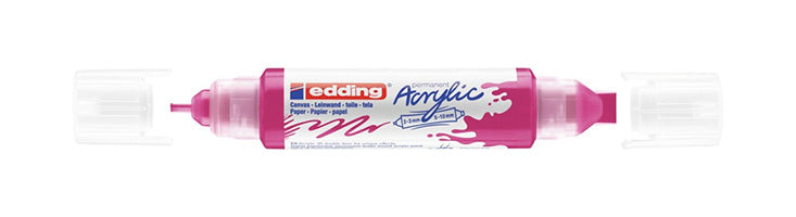 Edding 5400 Acrylmarker 3D-Double-Liner – Pink/Weiss – Strichbreite 2–10 mm – für Leinwand, Papier, Holz