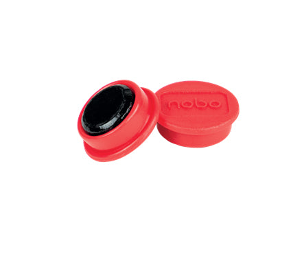 Nobo Tafelmagnete – Ø 13 mm – 10 Stk. – rot