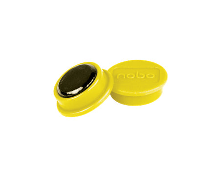 Nobo Tafelmagnete – Ø 24 mm, 10 Stk., gelb