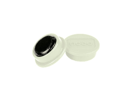 Nobo Tafelmagnete – Ø 24 mm, 10 Stk., weiss