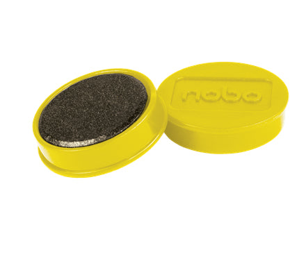 Nobo Tafelmagnete – Ø 32 mm, 10 Stk., gelb