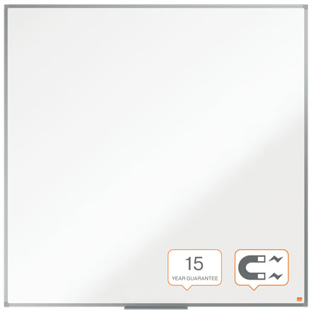 Nobo Whiteboard – 119,6 × 119,6 cm, lackierter Stahl, magnetisch, Aluminiumrahmen, Wandmontage