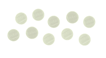 Nobo Tafelmagnete – Ø 38 mm – 10 Stk. – weiss