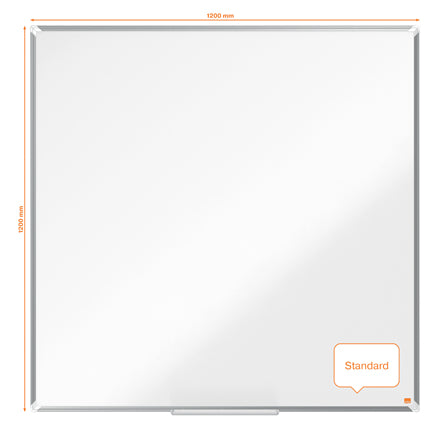 Nobo Whiteboard – 120,1 × 120,1 cm, Melamin, magnetisch, Aluminiumrahmen, Wandmontage