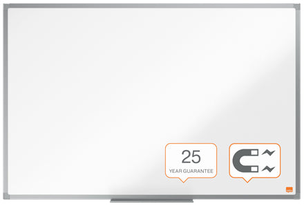 Nobo Whiteboard – 90 × 60 cm, Emaille, magnetisch, Aluminiumrahmen, Wandmontage, inkl. Stifteablage