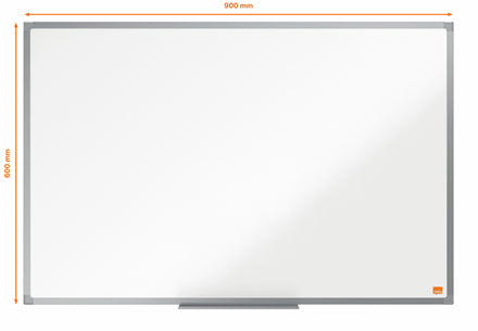 Nobo Whiteboard – 90 × 60 cm, Emaille, magnetisch, Aluminiumrahmen, Wandmontage, inkl. Stifteablage
