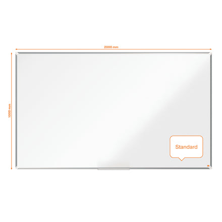 Nobo Whiteboard – 200 × 100 cm, Melamin, Aluminiumrahmen, Wandmontage, inkl. Befestigungsmaterial, Marker