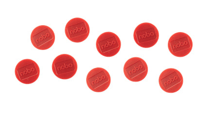 Nobo Tafelmagnete – Ø 38 mm, 10 Stk., rot
