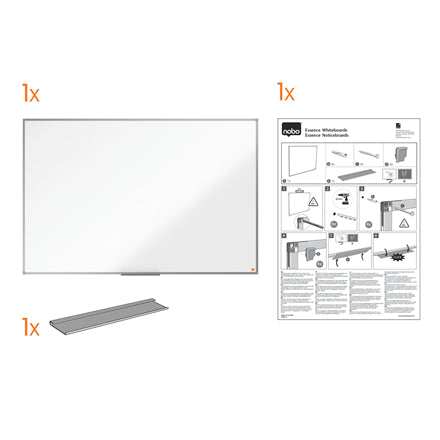 Nobo Whiteboard – 150 × 120 cm, lackierter Stahl, magnetisch, Aluminiumrahmen, Wandmontage, inkl. Stiftablage