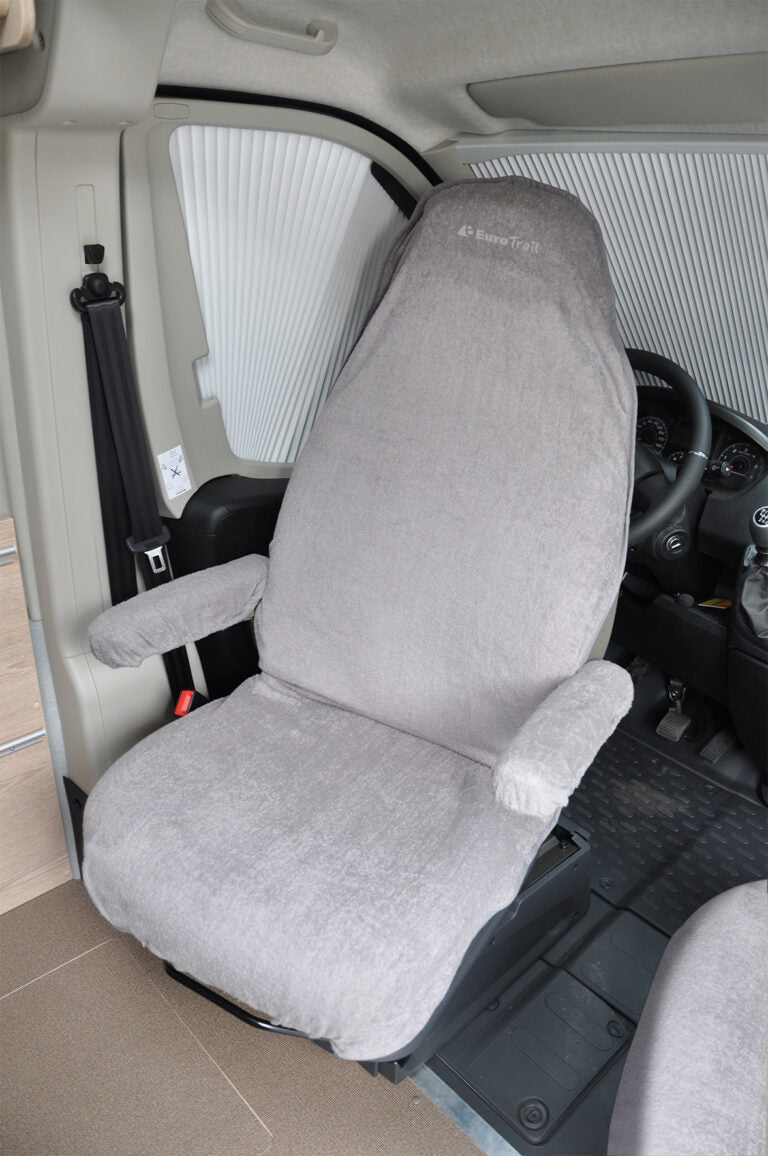 Eurotrail Frottee-Sitzbezug – für Auto – 80 × 165 cm – 1 Stk. – Hellgrau