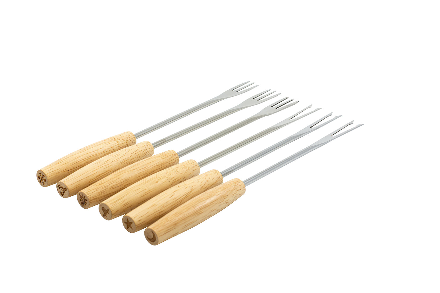 Kadastar Fonduegabeln – 18 Stk., 26,0 cm, Edelstahl, Holzgriff, Braun, FSC, für Käsefondue