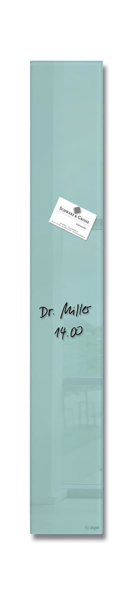 Sigel Whiteboard – 12 × 78 cm, Glas, magnetisch, Wandmontage, inkl. SuperDym Magnetwürfel, Montagesatz