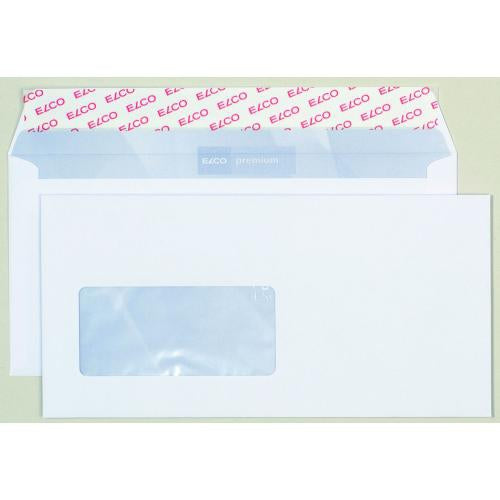 Elco Couvert C5/6, Fenster links, hochweiss, 100 g/m², mit Innendruck – 500 Stk.