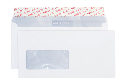 Elco Kuvert C5/6, mit Fenster, Haftklebung, weiss, 100 g/m², mit Innendruck