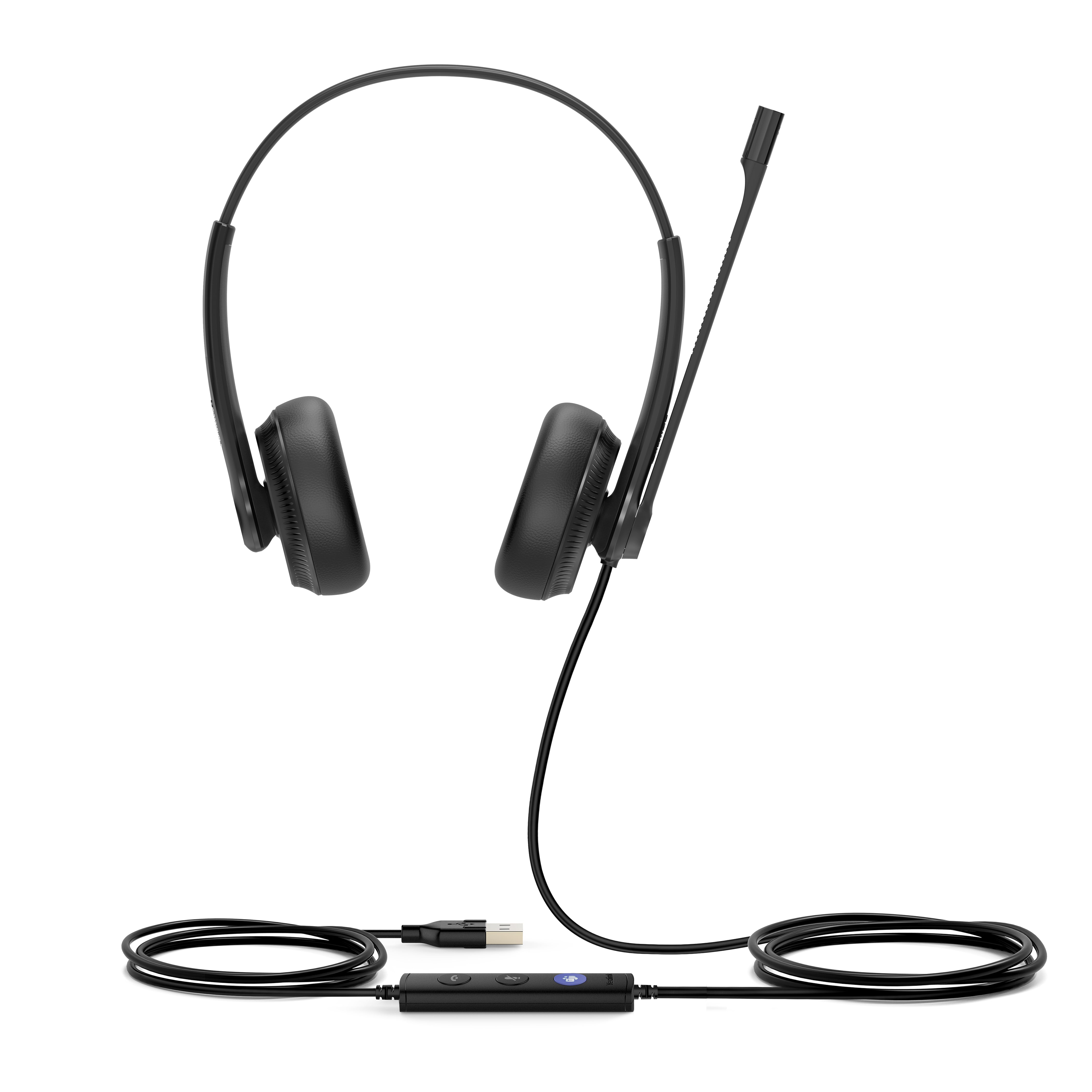 Yealink UH34 Dual Teams Office-Headset – On-Ear, Stereo, USB-A, für T41S, T42S, T46S und andere, Schwarz