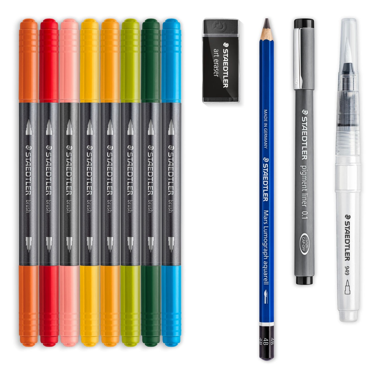 Staedtler Aquarell-Set Brush Pen Floral – 8 Doppelfasermaler