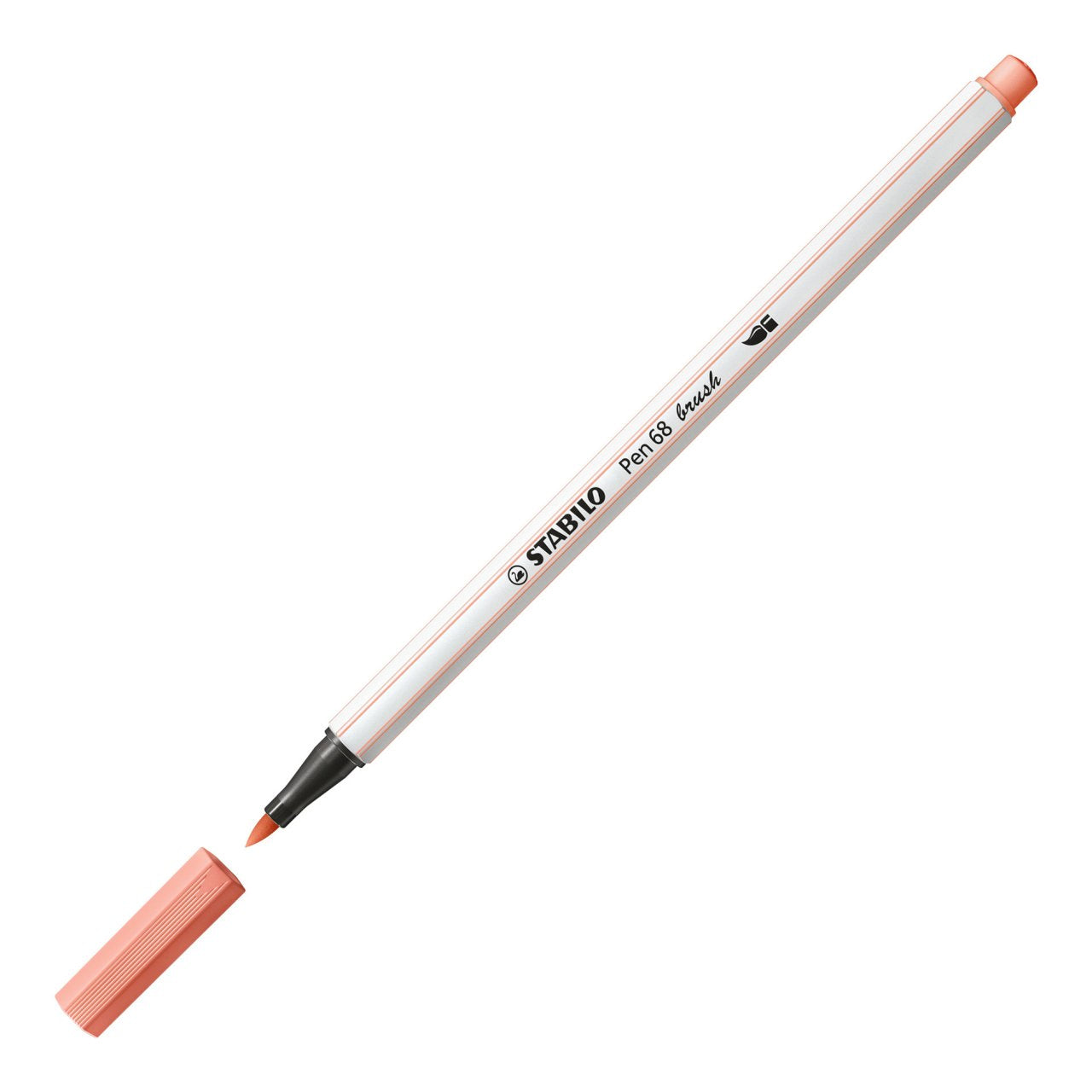 STABILO Pen 68 Brush Filzstift – Pinselspitze, wasserbasiert, Hellrosa