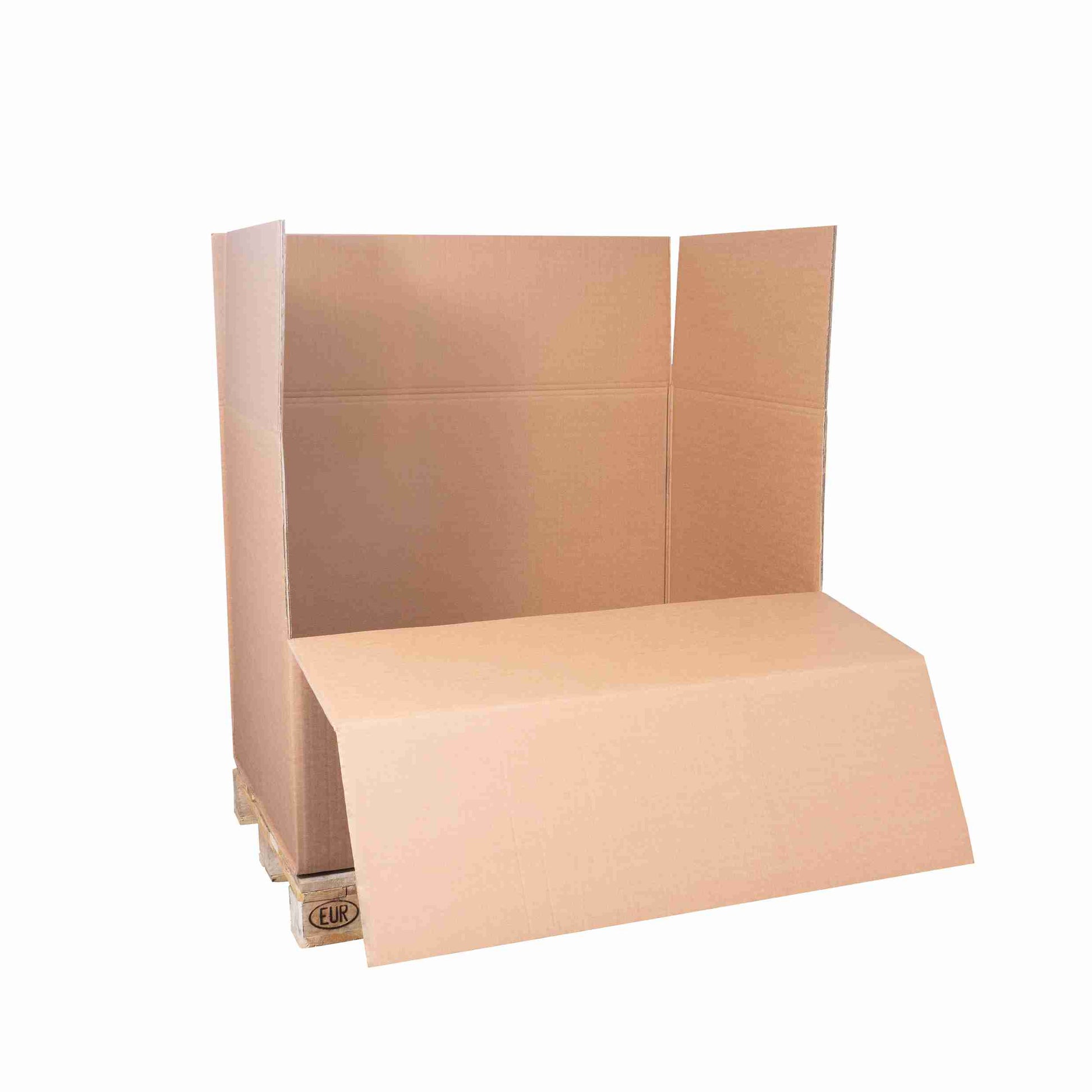 Model Palett- und Exportbox – für Paletten – 1160 × 750 × 840 mm, braun, Wellkarton, 3-wellig – 1 Stk., ab 20 Stk.