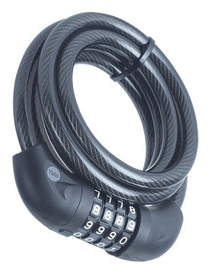 Yale YCC0 Kombinationsschloss – 4-stellig, Ø 10 mm, 1,8 m, Stahl/Vinyl, Schwarz