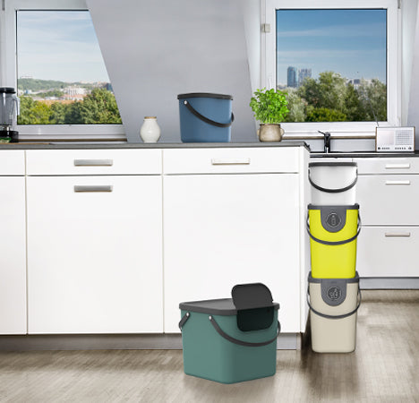 Rotho Recyclingbox Albula – 40 l – Recycling-Kunststoff, rechteckig – weiss