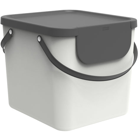 Rotho Recyclingbox Albula – 40 l – Recycling-Kunststoff, rechteckig – weiss