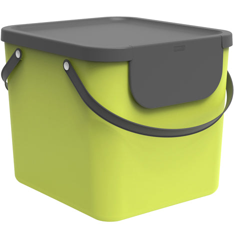 Rotho Recyclingbox Albula – 40 l – Recycling-Kunststoff, rechteckig – Hellgrün