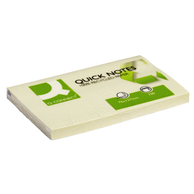 Connect Haftnotizen – 127×76 mm – gelb, 100 Blatt, Recyclingpapier