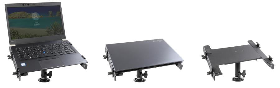 Brodit Passive Halterung für Laptops 283–384 mm Breite – AMPS 4 mm, Metall – Schwarz