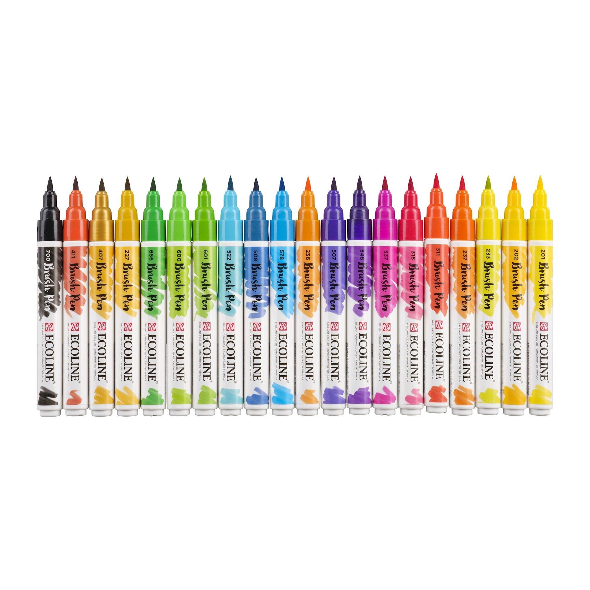 Talens Ecoline Brush Pens – Pinselspitze, wasservermalbar, 20er Set