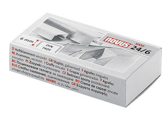 Novus Heftklammern 24/6 – 6 mm – verzinkt, silber – 1000 Stk.