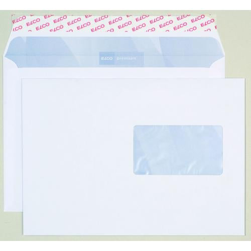 Elco Couvert B5, Fenster rechts, hochweiss, 100 g/m², mit Innendruck – 500 Stk.