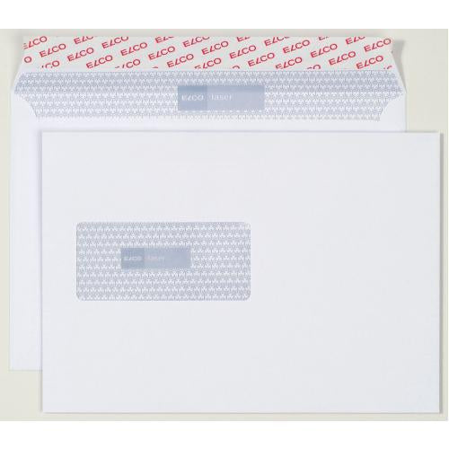 Elco Couvert C5 (229 × 162 mm), mit Fenster, haftklebend (Optifix), hochweiss, 100 g/m² – 500 Stk.