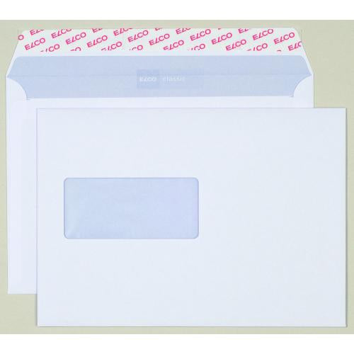 Elco Couvert C5, Fenster links, Selbstklebend, Weiss, 100 g/m², mit Innendruck – 500 Stk.