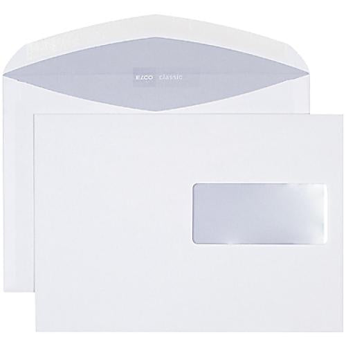 Elco Couvert C5, Fenster rechts, nassklebend, weiss, 100 g/m², Innendruck – 500 Stk.