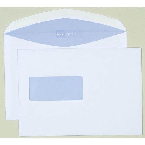 Elco Couvert C5, Fenster links, Nassklebung, weiss, 100 g/m² – 500 Stk.