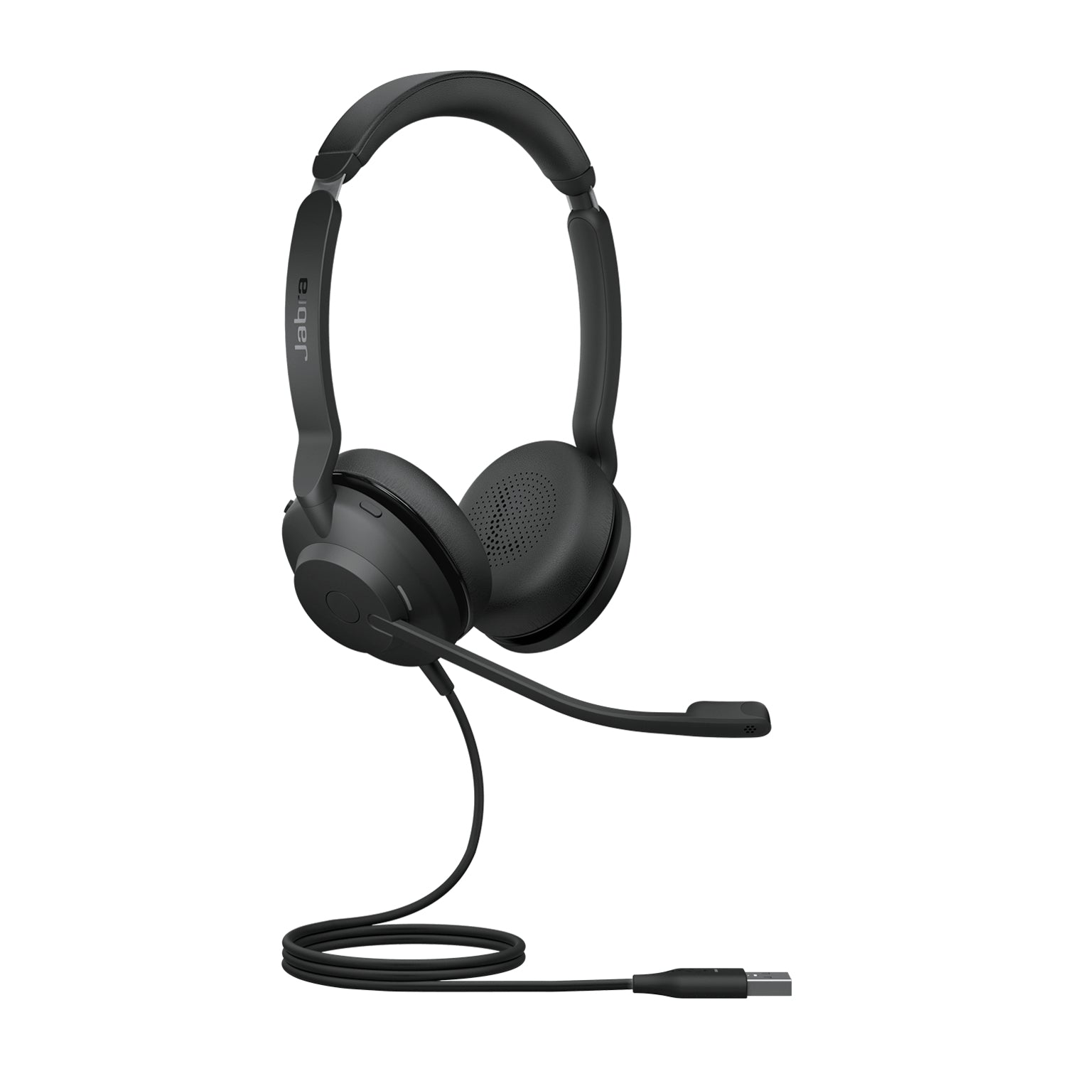 Jabra Evolve2 30 SE USB‑A – Duo Headset – USB‑A, klappbares Boom-Mikrofon, Beamforming – schwarz – für PC/Mac