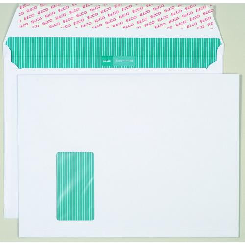 Elco Seitenfaltentasche C4, Fenster links, Selbstklebend, Weiss, 120 g/m², 20 mm Falte – 200 Stk.
