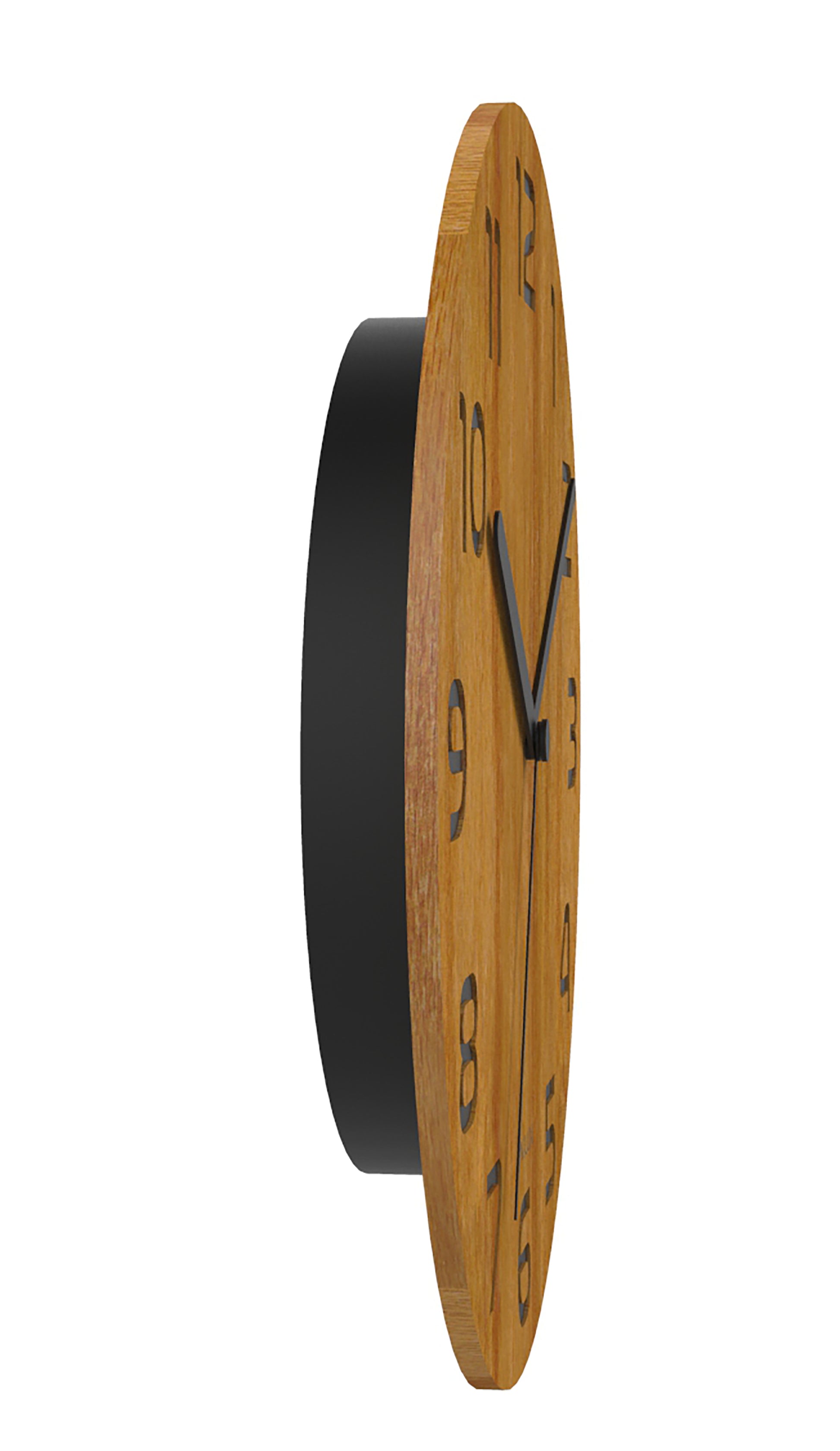 Unilux Wanduhr – Analog, lautlos, Ø 30 cm, Bambus, Holz